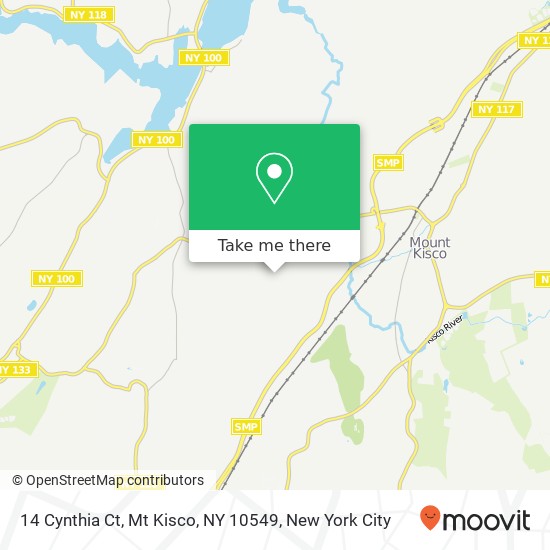 Mapa de 14 Cynthia Ct, Mt Kisco, NY 10549