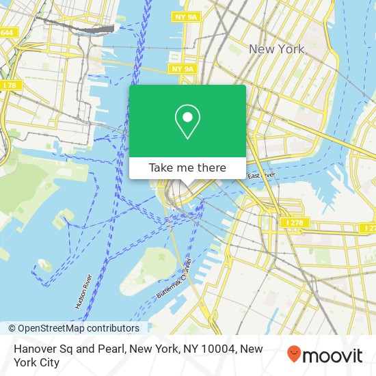 Hanover Sq and Pearl, New York, NY 10004 map