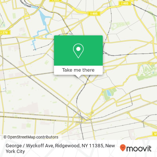 Mapa de George / Wyckoff Ave, Ridgewood, NY 11385