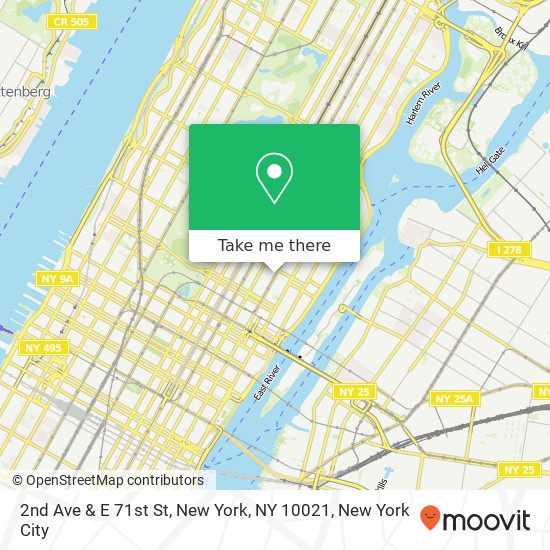 Mapa de 2nd Ave & E 71st St, New York, NY 10021