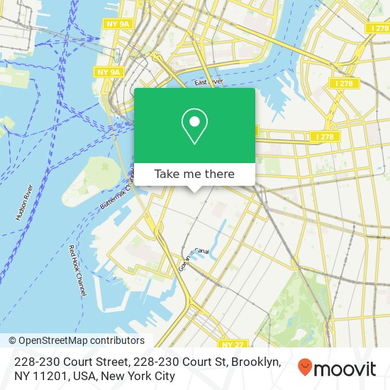 Mapa de 228-230 Court Street, 228-230 Court St, Brooklyn, NY 11201, USA