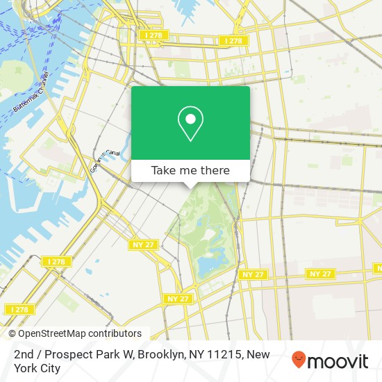 2nd / Prospect Park W, Brooklyn, NY 11215 map