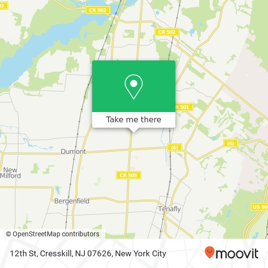 Mapa de 12th St, Cresskill, NJ 07626