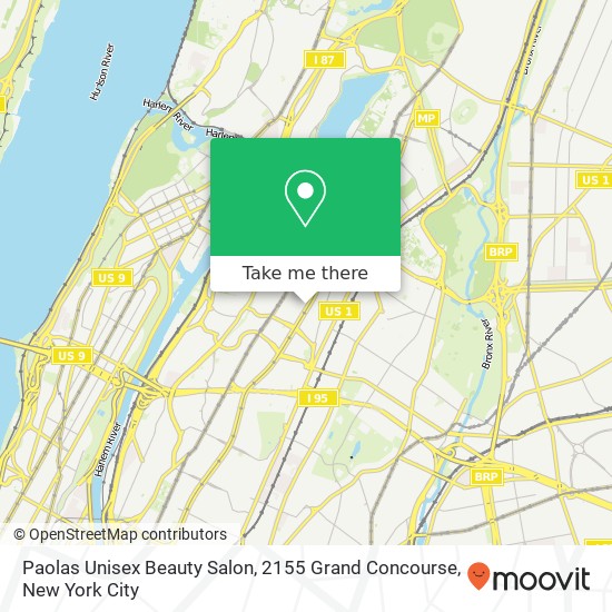 Mapa de Paolas Unisex Beauty Salon, 2155 Grand Concourse