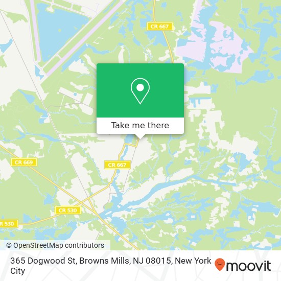 Mapa de 365 Dogwood St, Browns Mills, NJ 08015