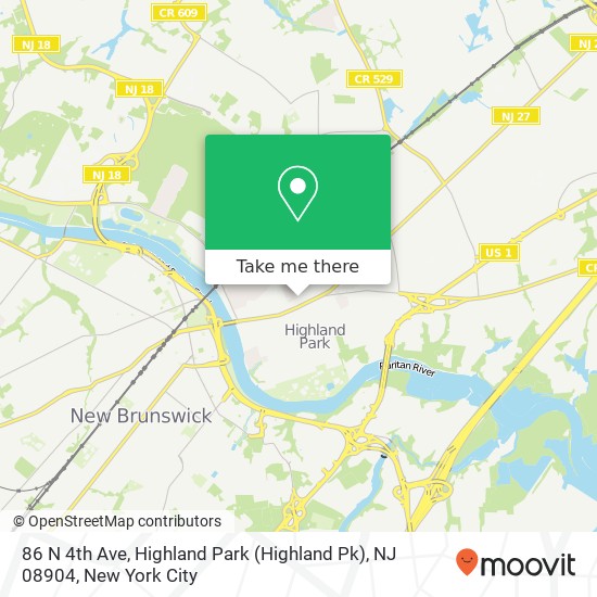 86 N 4th Ave, Highland Park (Highland Pk), NJ 08904 map
