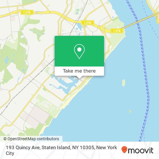 Mapa de 193 Quincy Ave, Staten Island, NY 10305