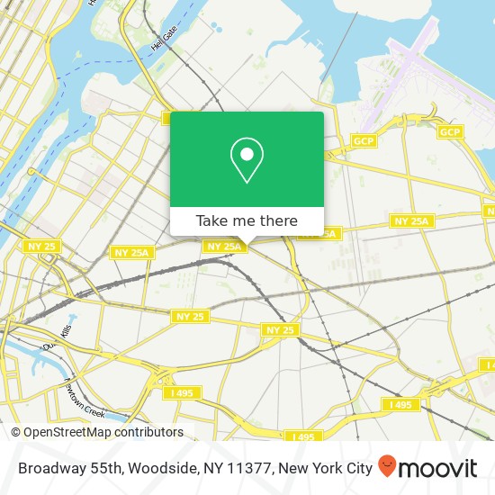 Mapa de Broadway 55th, Woodside, NY 11377