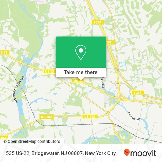 Mapa de 535 US-22, Bridgewater, NJ 08807