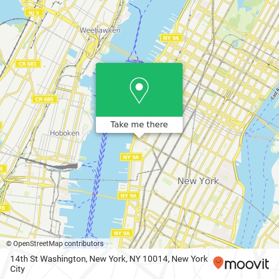 Mapa de 14th St Washington, New York, NY 10014