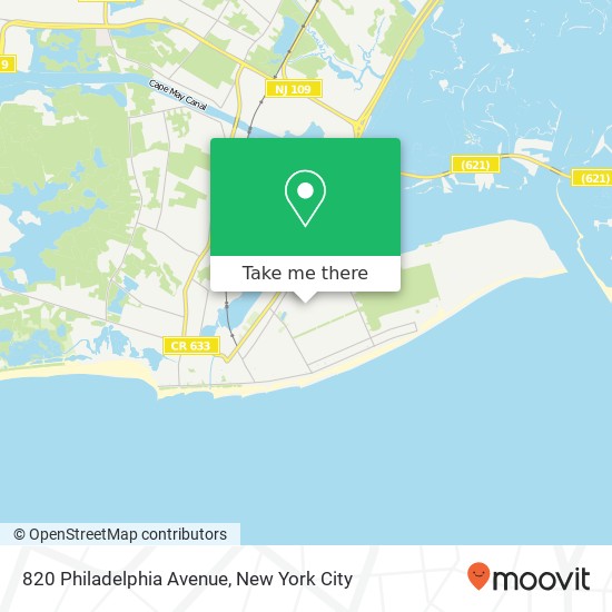 Mapa de 820 Philadelphia Avenue, 820 Philadelphia Ave, Cape May, NJ 08204, USA