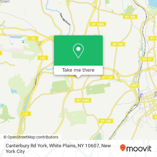 Mapa de Canterbury Rd York, White Plains, NY 10607