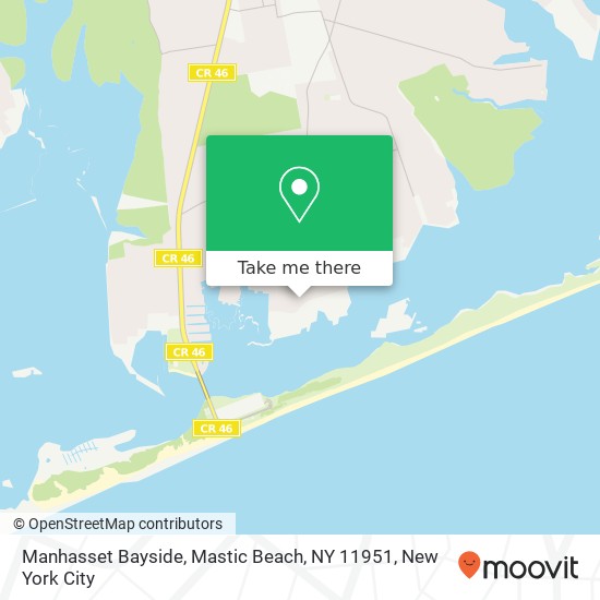 Mapa de Manhasset Bayside, Mastic Beach, NY 11951