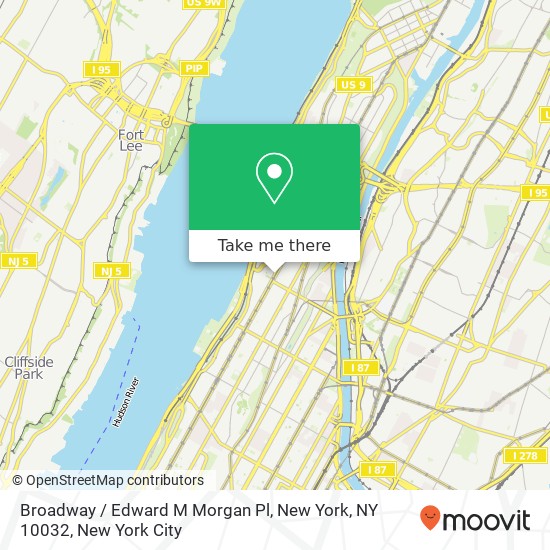 Mapa de Broadway / Edward M Morgan Pl, New York, NY 10032