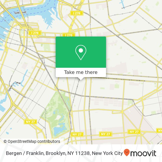 Mapa de Bergen / Franklin, Brooklyn, NY 11238