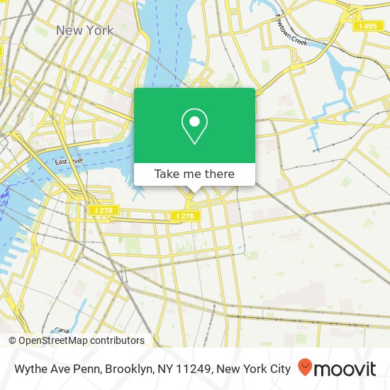 Mapa de Wythe Ave Penn, Brooklyn, NY 11249