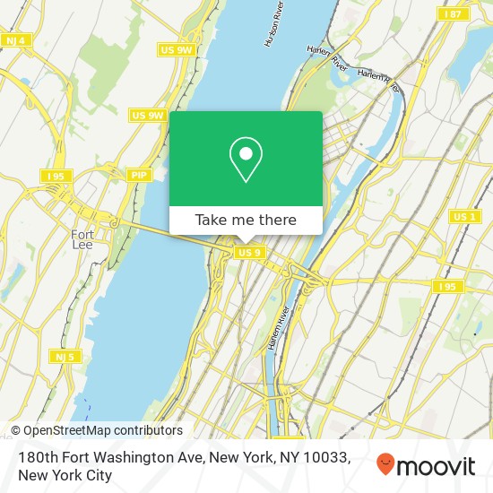 180th Fort Washington Ave, New York, NY 10033 map