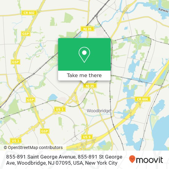 855-891 Saint George Avenue, 855-891 St George Ave, Woodbridge, NJ 07095, USA map