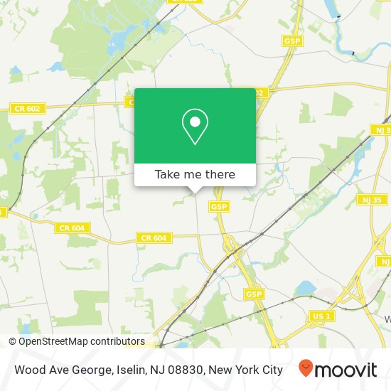 Mapa de Wood Ave George, Iselin, NJ 08830