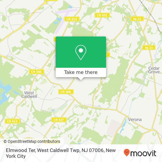 Mapa de Elmwood Ter, West Caldwell Twp, NJ 07006