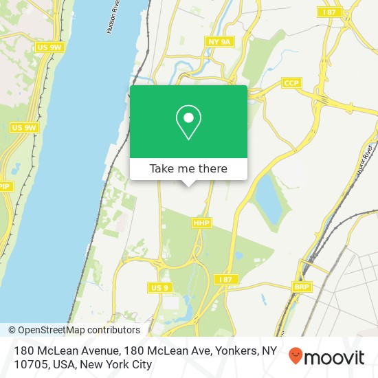 180 McLean Avenue, 180 McLean Ave, Yonkers, NY 10705, USA map