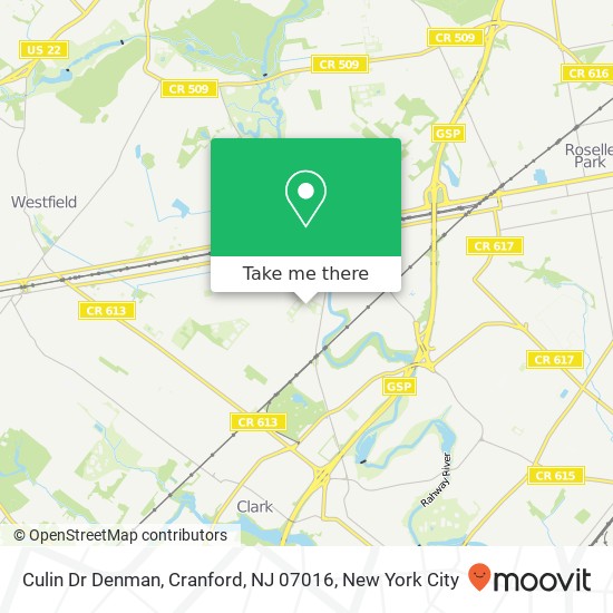Culin Dr Denman, Cranford, NJ 07016 map