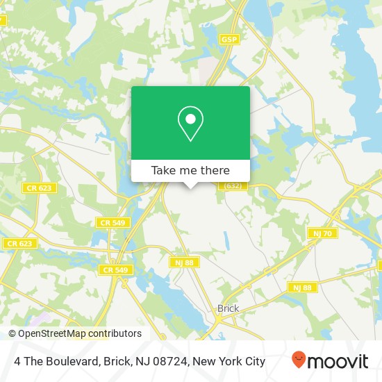 Mapa de 4 The Boulevard, Brick, NJ 08724