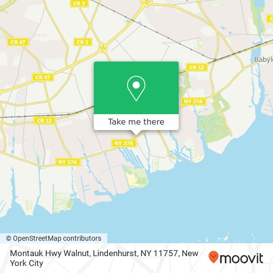 Mapa de Montauk Hwy Walnut, Lindenhurst, NY 11757