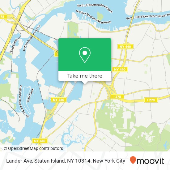 Mapa de Lander Ave, Staten Island, NY 10314