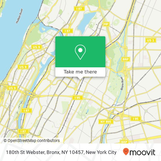 Mapa de 180th St Webster, Bronx, NY 10457