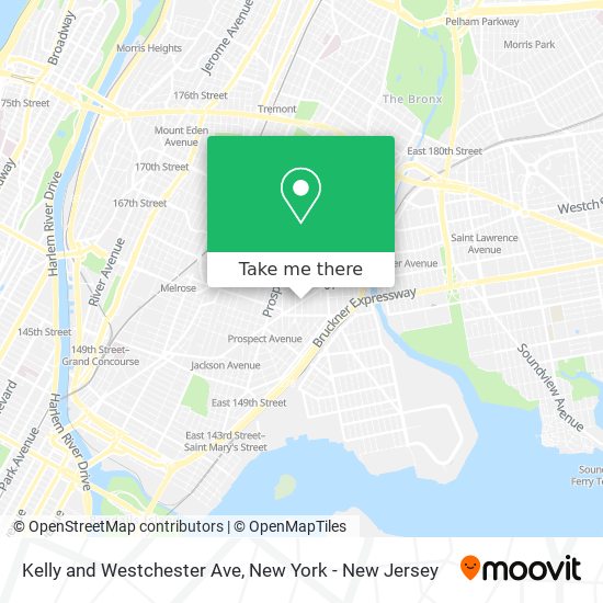 Kelly and Westchester Ave map
