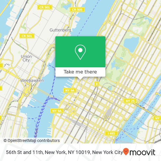 56th St and 11th, New York, NY 10019 map