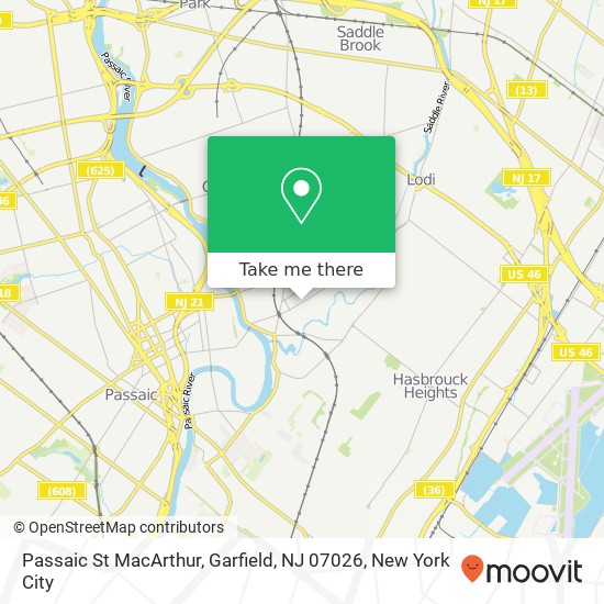 Mapa de Passaic St MacArthur, Garfield, NJ 07026