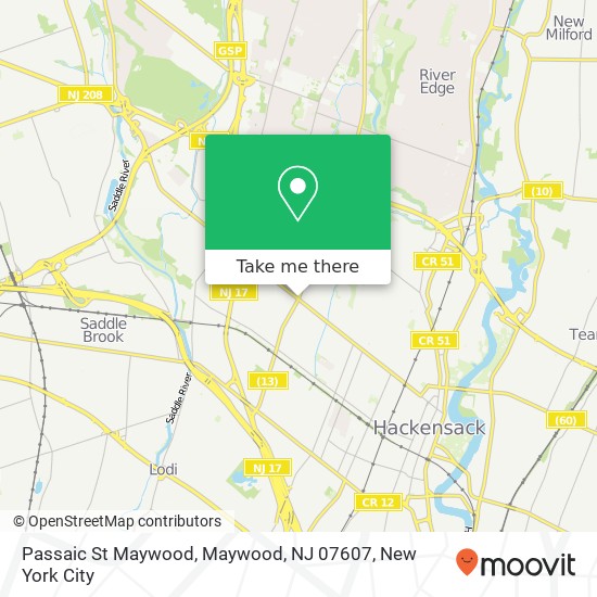 Mapa de Passaic St Maywood, Maywood, NJ 07607