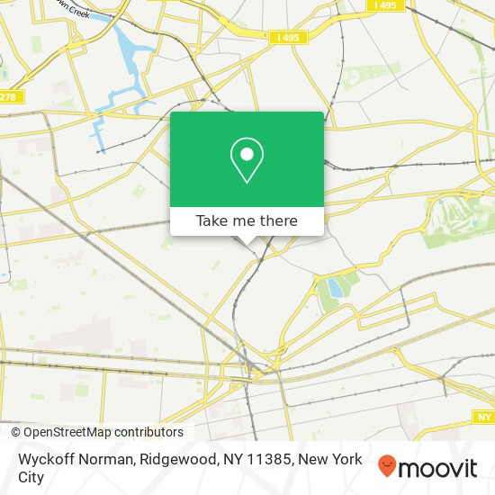 Mapa de Wyckoff Norman, Ridgewood, NY 11385