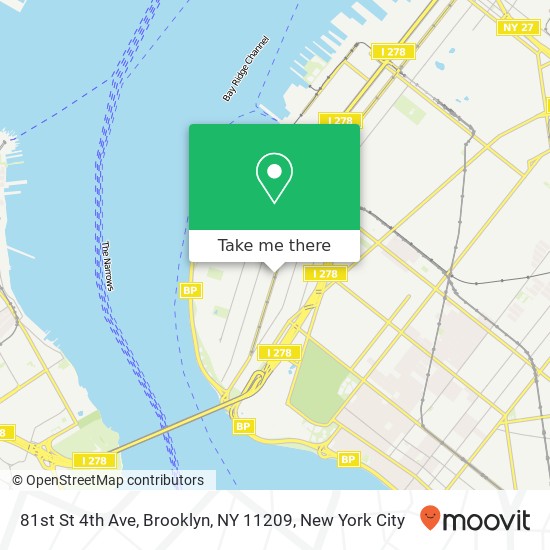 Mapa de 81st St 4th Ave, Brooklyn, NY 11209