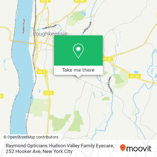 Mapa de Raymond Opticians Hudson Valley Family Eyecare, 252 Hooker Ave