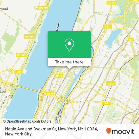 Nagle Ave and Dyckman St, New York, NY 10034 map