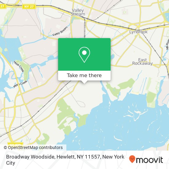 Mapa de Broadway Woodside, Hewlett, NY 11557