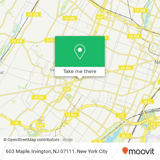 603 Maple, Irvington, NJ 07111 map