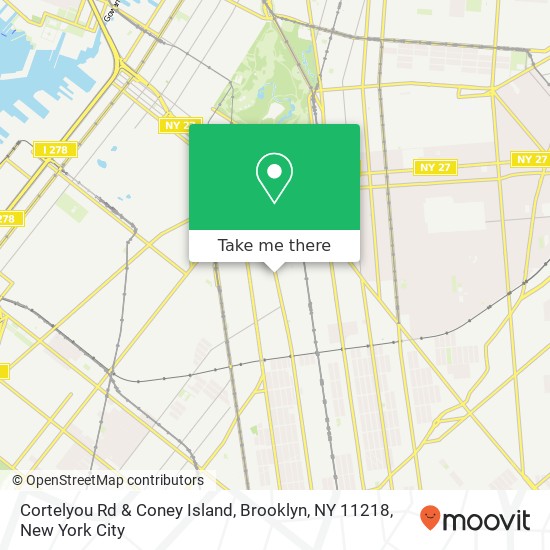 Cortelyou Rd & Coney Island, Brooklyn, NY 11218 map