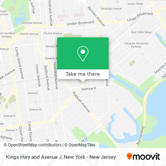 Kings Hwy and Avenue J map