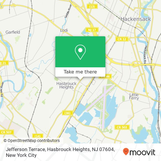 Jefferson Terrace, Hasbrouck Heights, NJ 07604 map