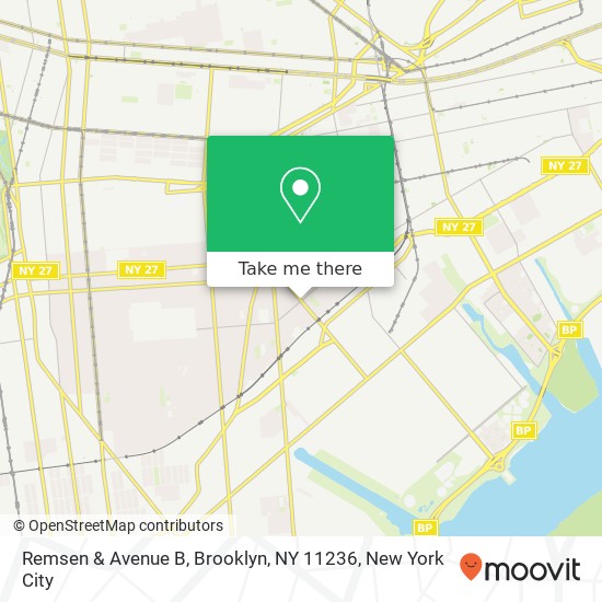 Mapa de Remsen & Avenue B, Brooklyn, NY 11236