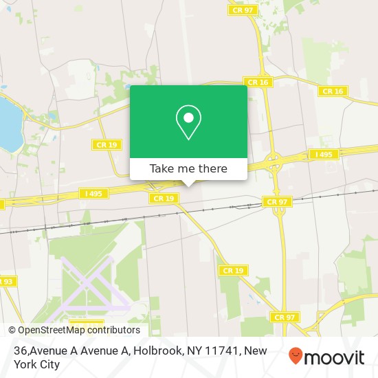 Mapa de 36,Avenue A Avenue A, Holbrook, NY 11741
