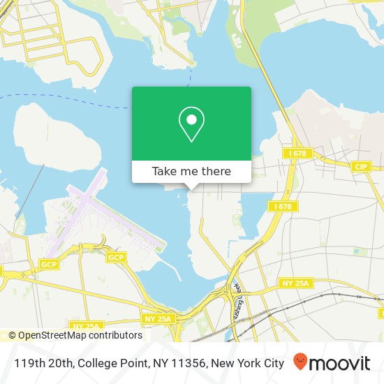 Mapa de 119th 20th, College Point, NY 11356