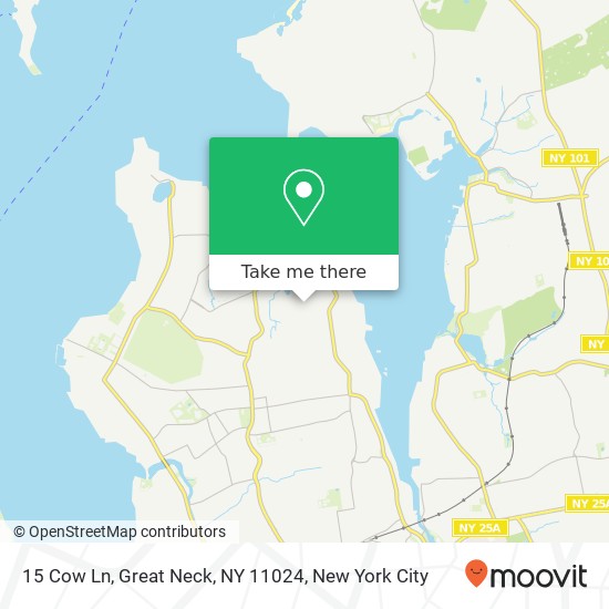 Mapa de 15 Cow Ln, Great Neck, NY 11024