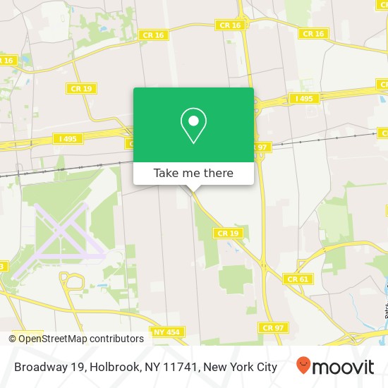 Mapa de Broadway 19, Holbrook, NY 11741
