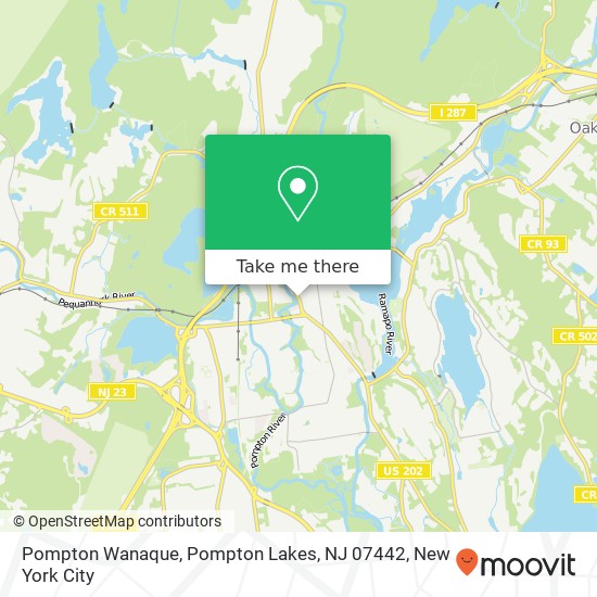 Mapa de Pompton Wanaque, Pompton Lakes, NJ 07442