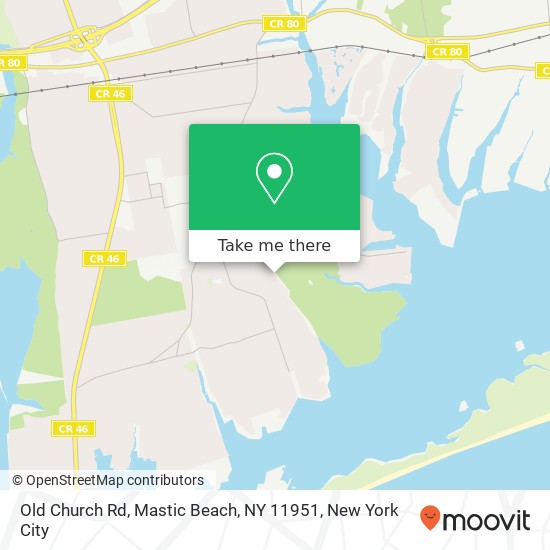 Mapa de Old Church Rd, Mastic Beach, NY 11951